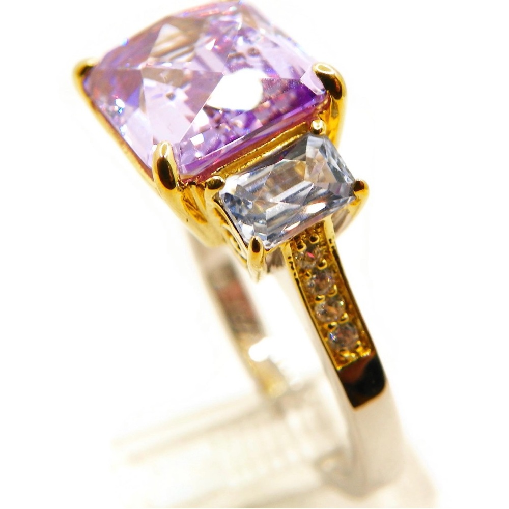 Designer Lavender Ice and Blue Topaz Ring Size 8 - Picture 2 of 7